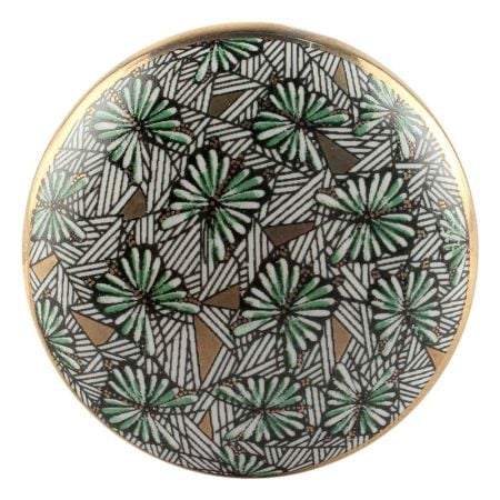 Ceramic Floral Wine Stopper in Green